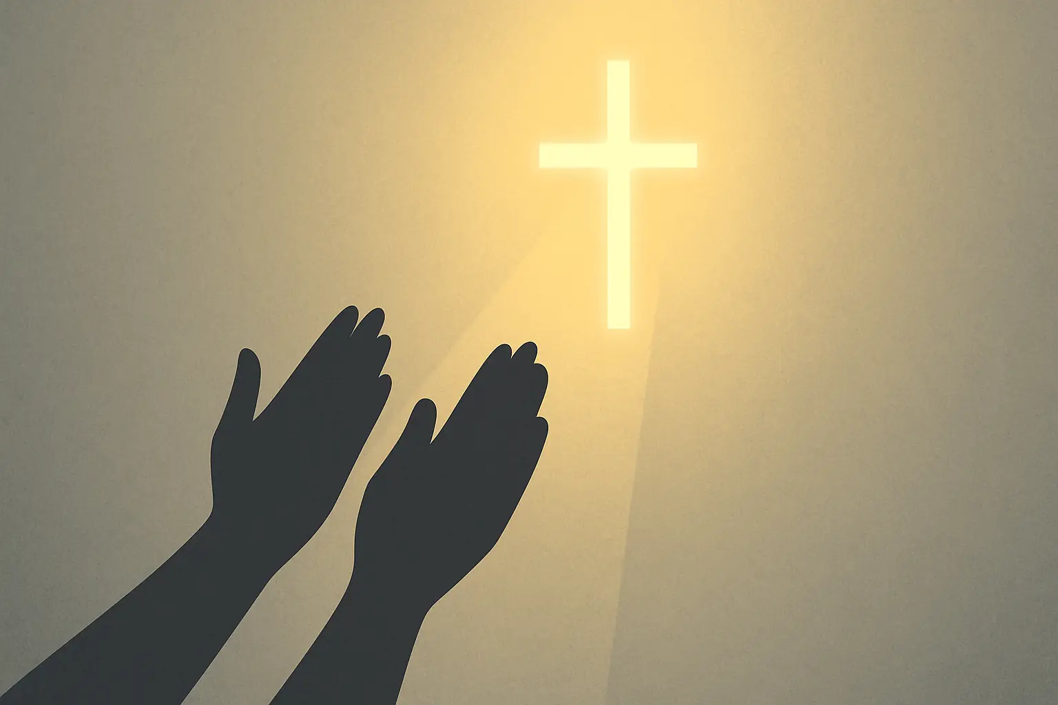 Orar em nome de Jesus: silhueta de mãos em ato de adoração
