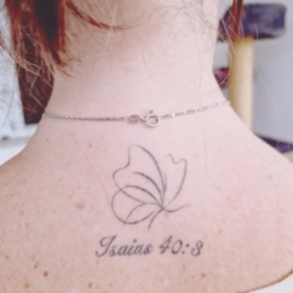 Tatuagem borboleta + Isaías 40:3