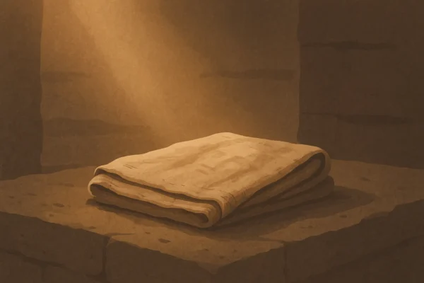 Sudário de Turim: o que a ciência e a fé revelam hoje Sudário de Turim: pano dobrado sob uma pedra